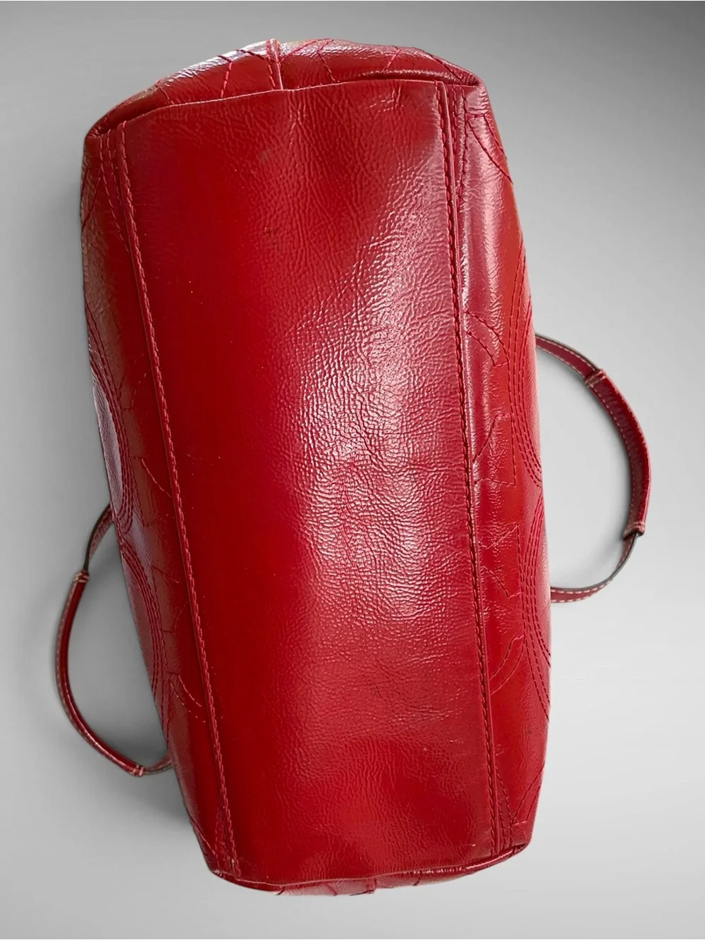 Coach Peyton Patent Leather F15142 Red Signature C Stitched Shoulder Tote Bag